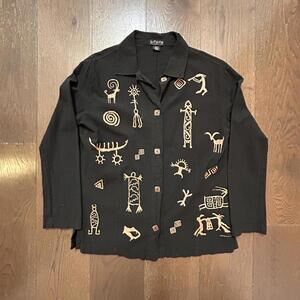 Vintage BFOFO Design Aztec Design Southwest print Mens M 100% Cotton